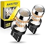 AUXITO 7443 7440 T20 7440A LED Bulbs Amber Yellow Bright 7441 7444 7444NA W21W LED Bulb with Projector for Front Rear Turn Signal Blinker DRL Side Marker Tail Lights(Pack of 2)