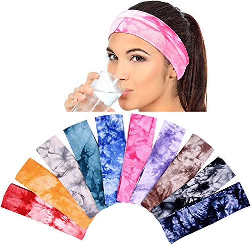 OLYCRAFT 16 Stück Stirnbänder Set - 4 Verschiedene Styles In Weiß Für Sport & Batik