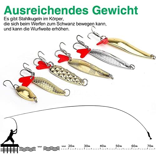 5 Cucchiai Pesca Spinner HENGJIA – Lama Da 10cm 16g, Esca Metallica Per Persico, Luccio, Bass