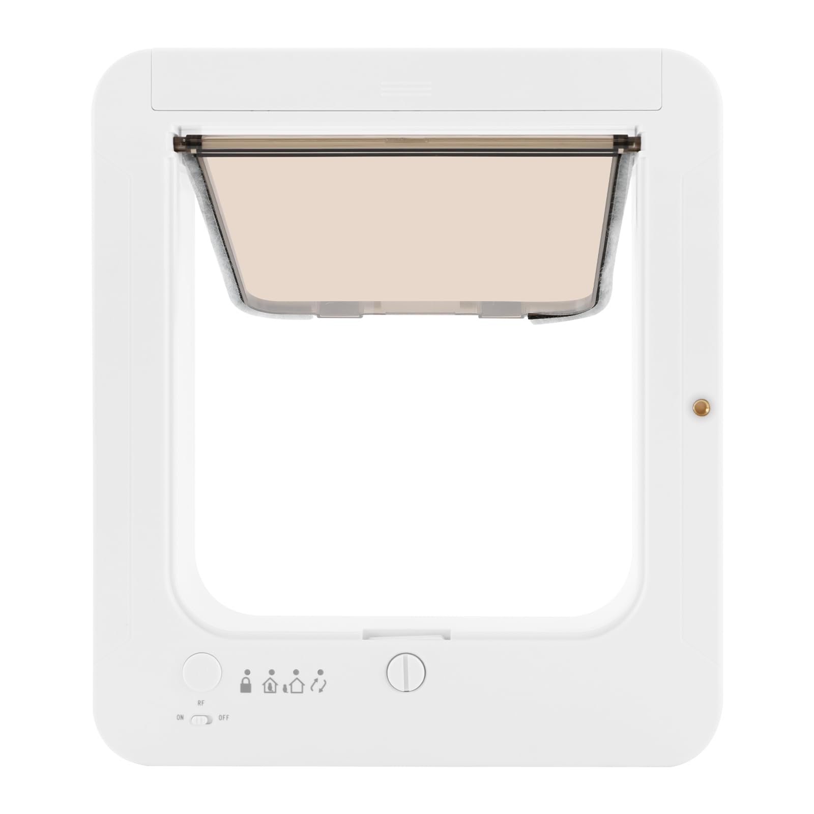 Smart Pet Door mit RFID-Halsbandschlüsseln, 4 Schaltmodi und Fernbedienung – für Katzen und Hunde bis zu 25 Pfund, nstallation in UPVC-Türen, Glas und Holz (Weiß)