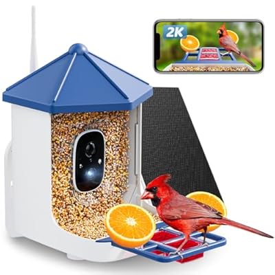 Solareye Bird Feeder with Camera, 2K HD Color Night View, AI Bird Identification, Auto Capture,Motion Detection Alerts, Smart Bird Feeder for Outdoors, Present for Bird Lover(Solar Panel Included)
