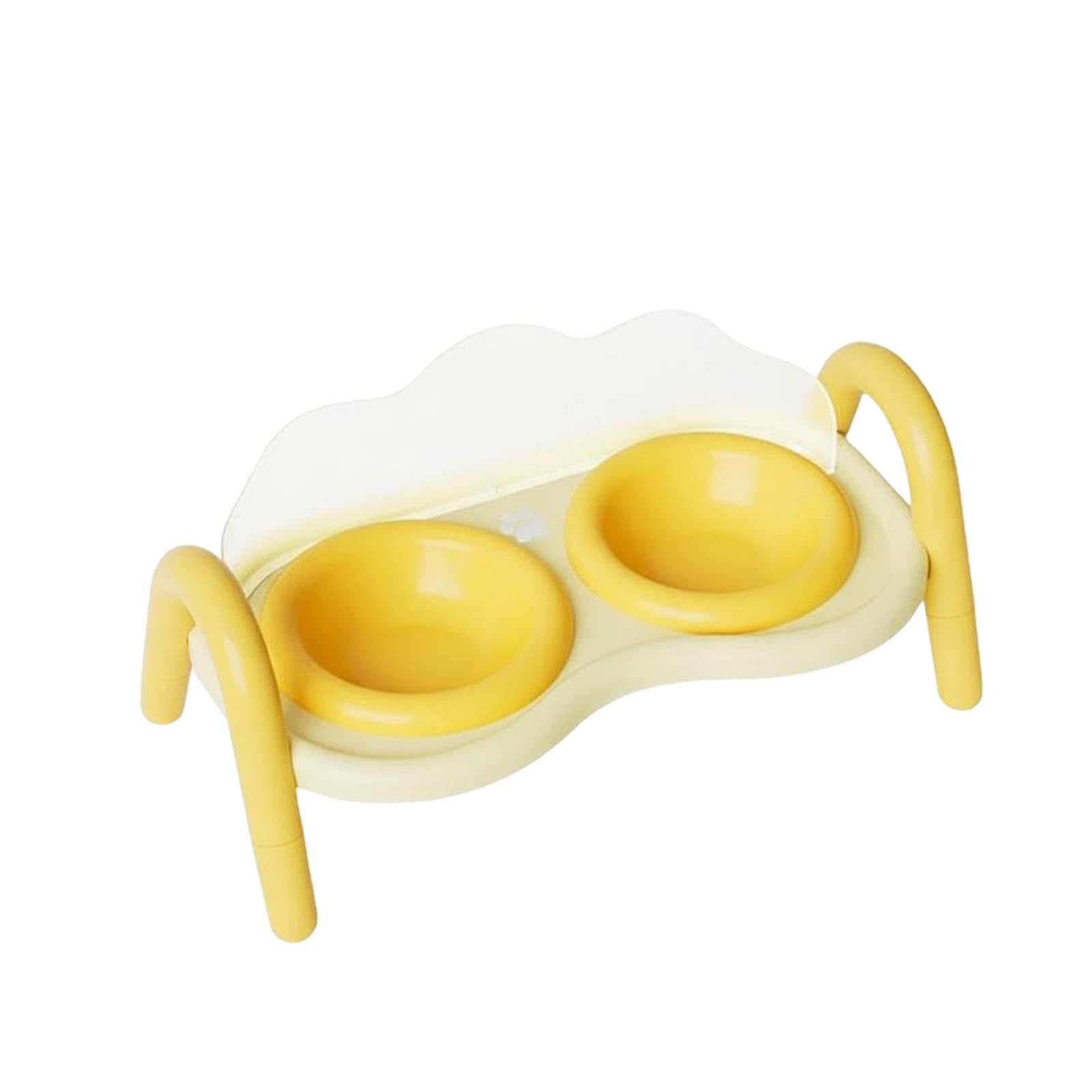 Ciotole Rialzate per Gatti, Ciotola in Ceramica per Animali Domestici 42,4x20,6x17,2 cm, Facile da Pulire, Alimentatore Portatile