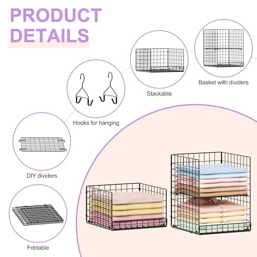 6-Tier-Hanging-Closet-Organizers-and-Storage-Stackable-Hanging-Closet-Shelves-with-4-Hooks-2-Adjustable-Dividers-Wire-Storage-Basket-Bins-for-Clothing-Purse-Sweaters-Shoes-Socks-Dolls-Foldable