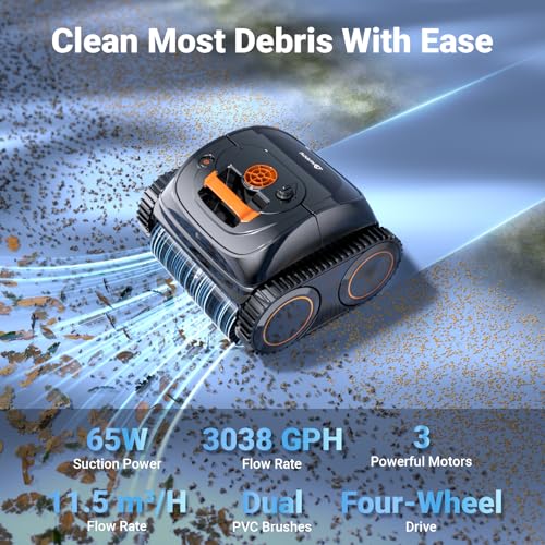 Image of 【2026 Upgrade】 C1 Cordless Robotic Pool Vacuum, Wall & Waterline & Platform Clean for Inground & Above-Ground up to 1,614 Sq.ft, 150 Min Runtime, APP Control & Smart Route