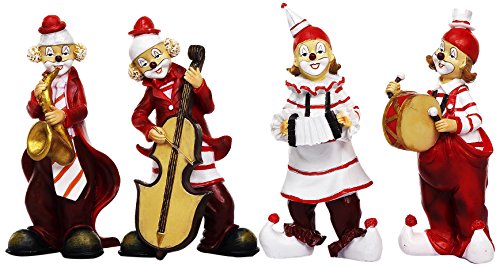 Sunny Toys 13268 - Juego de Figuras Decorativas (17 cm, 4 Modelos Surtidos), diseño de Payasos con Instrumentos