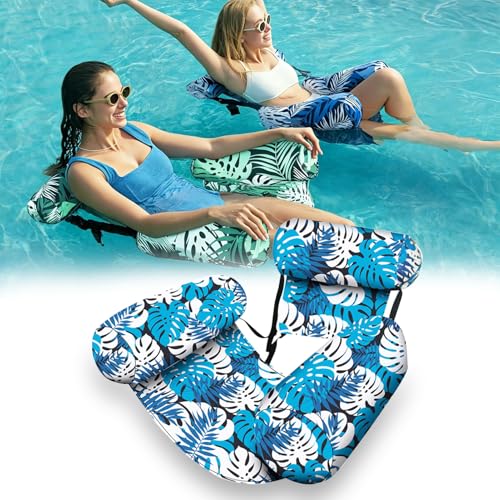 Sinlay Aufblasbare Luftmatratze Pool Erwachsene Pool Sessel & Schwimmsessel Für Erwachsene Schwimmende Poolsitz Aufblasbar Luftmatratze Wasser Sitz Für Party Sommer Strand & Wasser (Blau)
