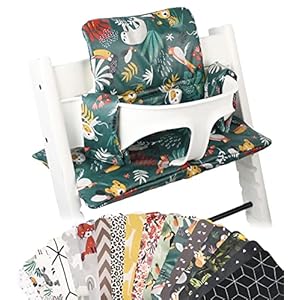 Ukje | Cushion fit for Stokke Tripp Trapp | Green Monkey Cushion for Tripp Trapp High Chair l Seat Cover Compatible with…