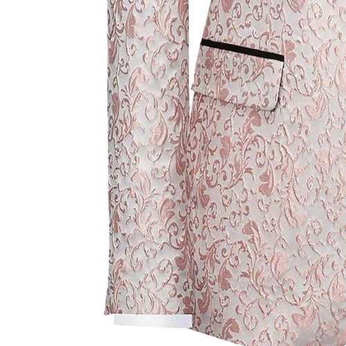 Men's Floral Tuxedo Jacket Long Sleeve 1 Button Suit Jacket Wedding Prom Dinner Party Blazer4