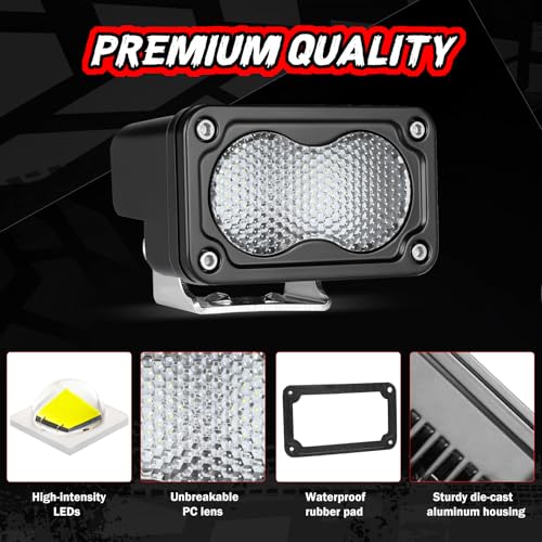 Image of 3 Inch LED Pod Lights Cube Camping Auxiliary Work Light Bar | 2PCS Waterproof CREE LED Pods Super Bright Bumper Reverse Diffuse LED Lights for Truck Pickup ATV UTV SUV 4x4 Boat RV