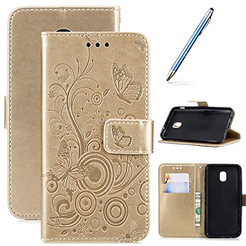 Robinsoni Case Compatible with Samsung Galaxy J3 2018 Phone Case Wallet Galaxy J3 2018 Leather PU Phone Cover Shockproof Kickstand Case Flip Note Book Style Phone Cover Heavy Duty Case Hard Case