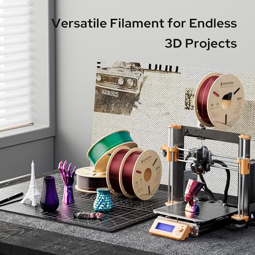 Image of Dual-Color Silk PLA Filament 1.75mm, Metallic Red-Black Gradient PLA, ±0.02mm Accuracy, 3D Printing Filament for Christmas Ornaments,Cosplay,Tool,1KG(2.2lbs) Spool