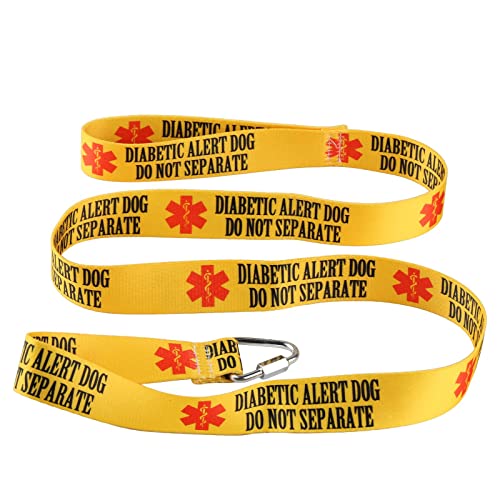 Emergency Medical Alert Dog Leash Diabetic Alert Dog Do Not Separate Dog Leash Walking Training Dog Leashes Dog Owner Pet Lover Gift (Diabetic Alert Dog-YE)