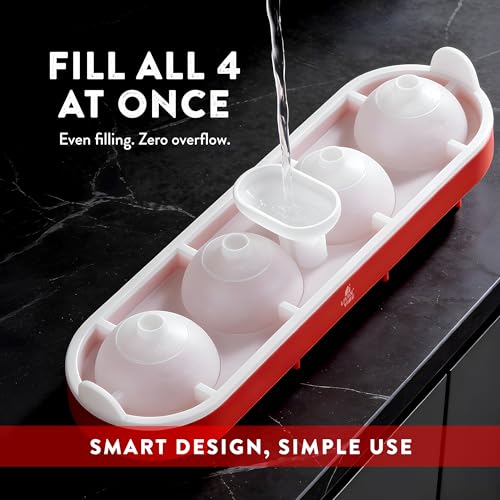 Molde de silicona para bolas de hielo con tapa, 4 esferas grandes miniatura 2