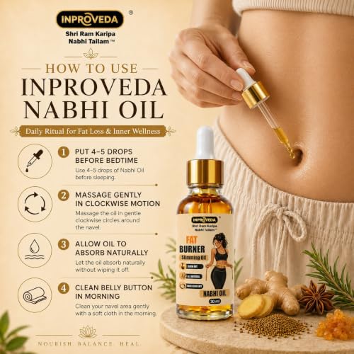 Image of Nabhi oil Fit & Slim Belly Button Oil | Supports Metabolism, Skin Elasticity & Detox Routine | Ayurvedic Multi Benefit for Daily Wellness & Improve Strength | नाभि तेल | Pack of 02 X 30ml = 60ml