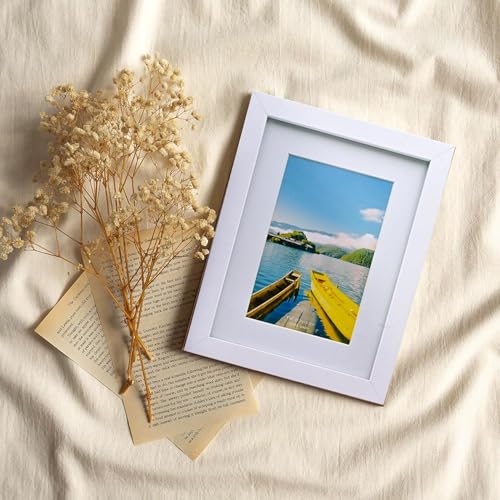 Image of A4 Size Photo Frames - Wall & Tabletop Display, Lightweight Black Frame Khali Frame /A4 Size, 9X12inches (4, White)