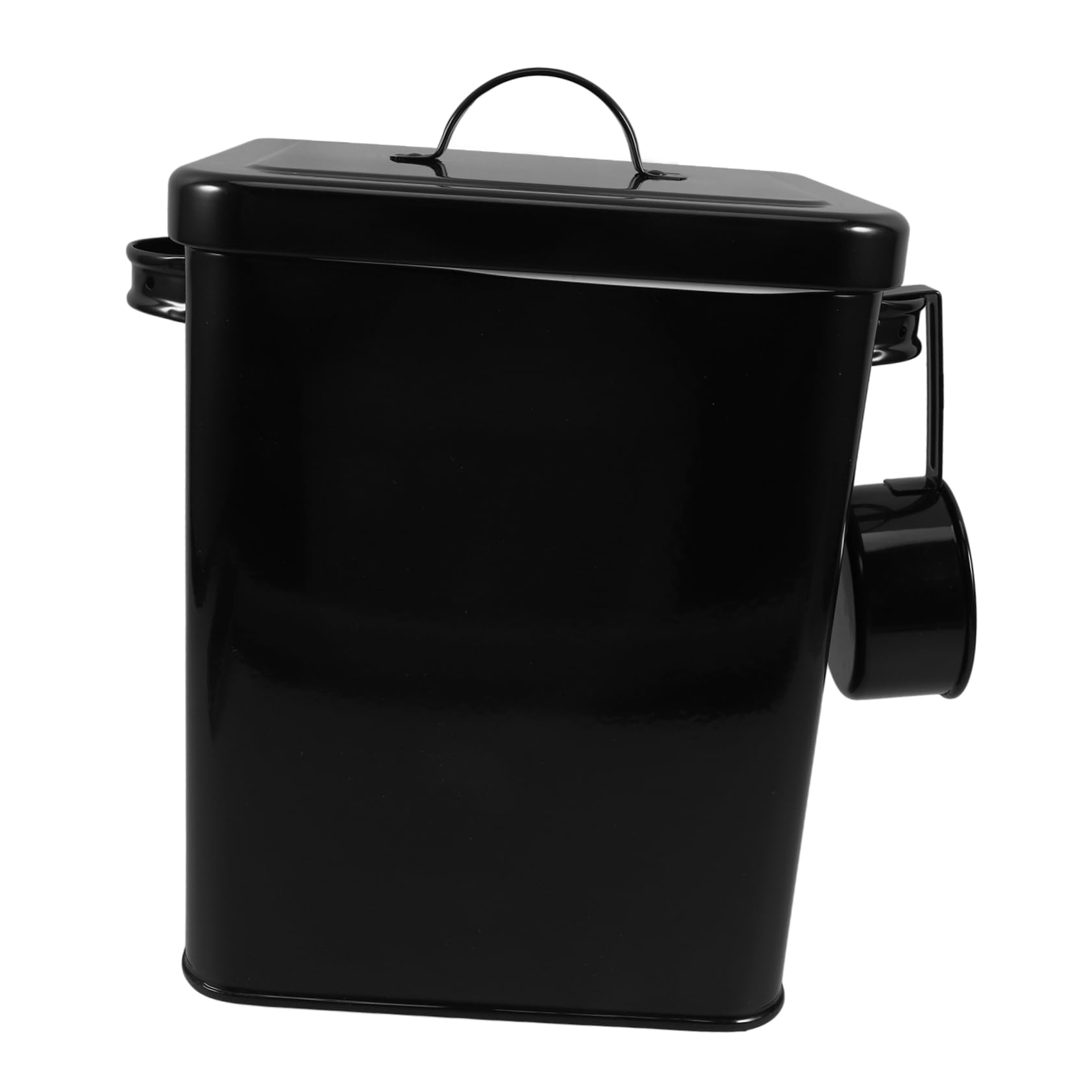 Cabilock Metal Farmhouse Storage Bucket Dog Treats Pet Rice Container Lid Spoon for Kitchen