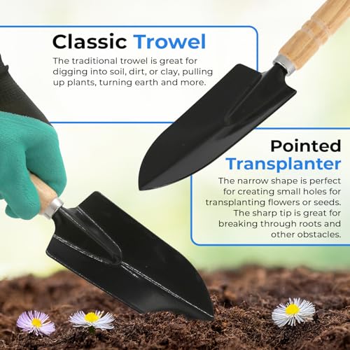 Image of Scuddles All-in-One Garden Tool Kit with Tote Bag and Claw Garden Gloves | Stainless steel hand tools, claw gloves and reinforced tote for planting, pruning, digging and garden maintenance