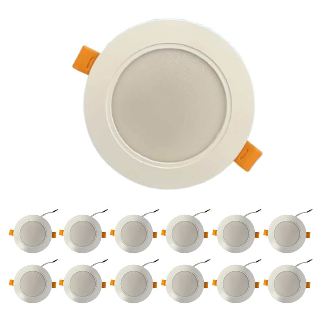 X12 Faretto LED da Incasso 9W 900LM, Luce Calda 3000K, Ø90mm Ultra Sottile, Angolo 120°, 220-240V, Faretti LED Recessed Light, Certificato CE RoHS, Illuminazione per Soffitto Bagno Cucina Corridoio