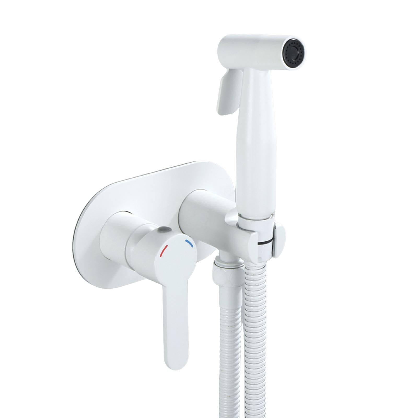 YJYJY Concealed Toilet Bidet Sprayer Portable Bidet Sprayer Hot and Cold Mixer White Douche Shower Spray Kit