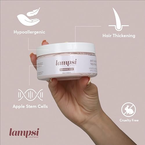 Miniatura 2 de Lampsi - Mascarilla para el cabello reparadora antienvejecimiento con células madre de manzana queratina sin parabenos