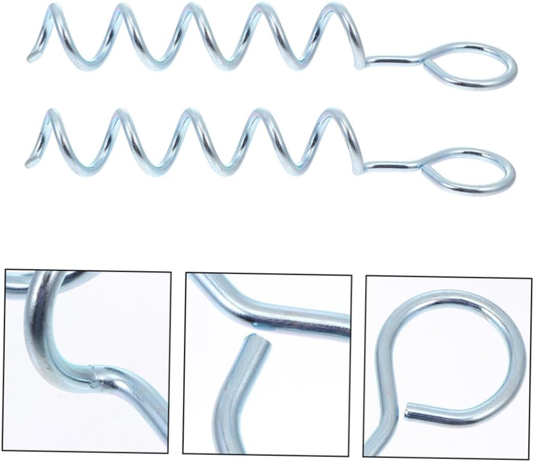 PRETYZOOM 4pcs Heavy Duty Iron Spiral Tent Stakes Ground Pegs for Camping Tarp Canopy Outdoor Lawn Dog Anchor