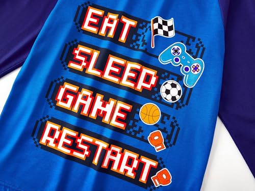 Image of Tebbis Boys Comfy Trendy Print Long Sleeve & Pants Pajama Set Sizes 6-18