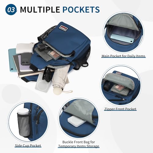Convertible Sling Bags for Women Men, Lightweight Crossbody Backpack Daypack Fit for 7.9" Tablet for Casual Travel Sport Hiking (Dark Blue) - Image 5