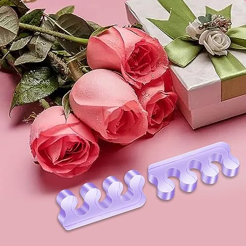 Zehentrenner Pediküre, Silikon Zehentrenner, Wiederholbare Waschbare Zehennagelteiler, für Nagellack、Korrektoren für überlappende Zehen. Lila