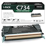 1-Pack Black C734 C734A1KG Toner Cartridge: Compatible C734 C734A1KG Replacement for Lexmark C730 C734 C734dn C734dtn C734dw C734n C736 C736dn C736dtn C736n Printer