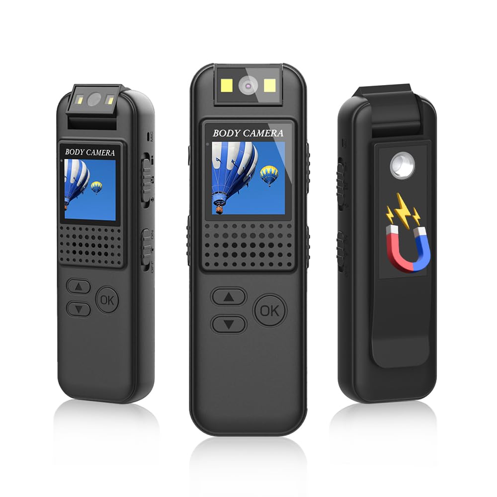 Andoer Body Cam con Audio e video Mini Telecamera per il Corpo True 1080P Small Body Camera Personal Pocket Video Camera Camera Indossabile per Corsi incontri corse Consegna Domicilio Polizia