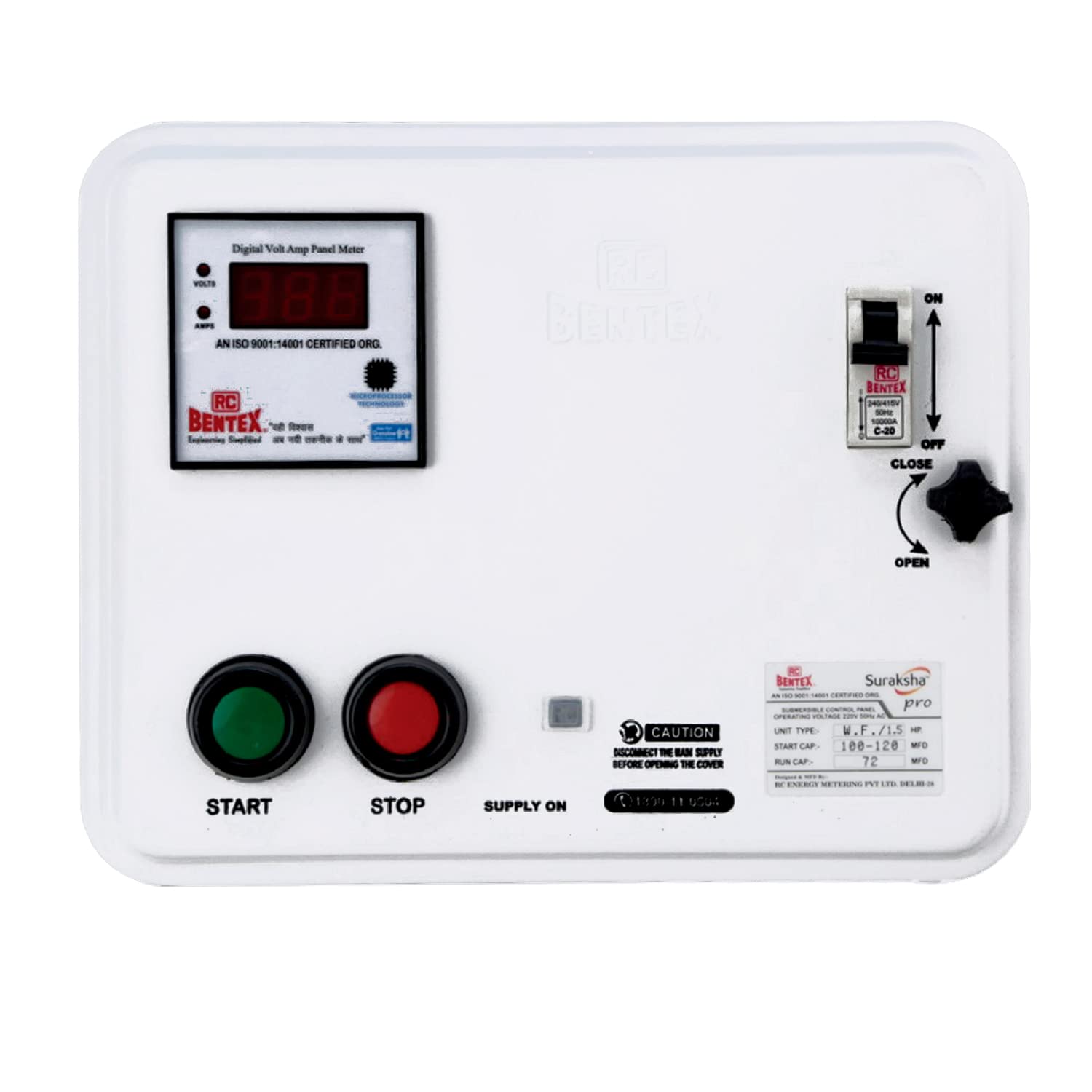 RC BENTEX Suraksha Pro Submersible Control Panel 1.5 HP, 103S000002, Motor Starter (B0BNTBF1WS) Amazon Price History, Amazon Price Tracker