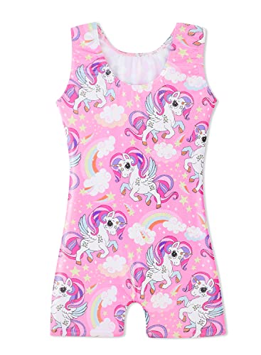Image of HOZIY Gymnastics Leotards for Girls Unicorn Aurora Rainbow Mermaid Dinosaur Cupcake Sparkle Biketard Toddlers Kids Children