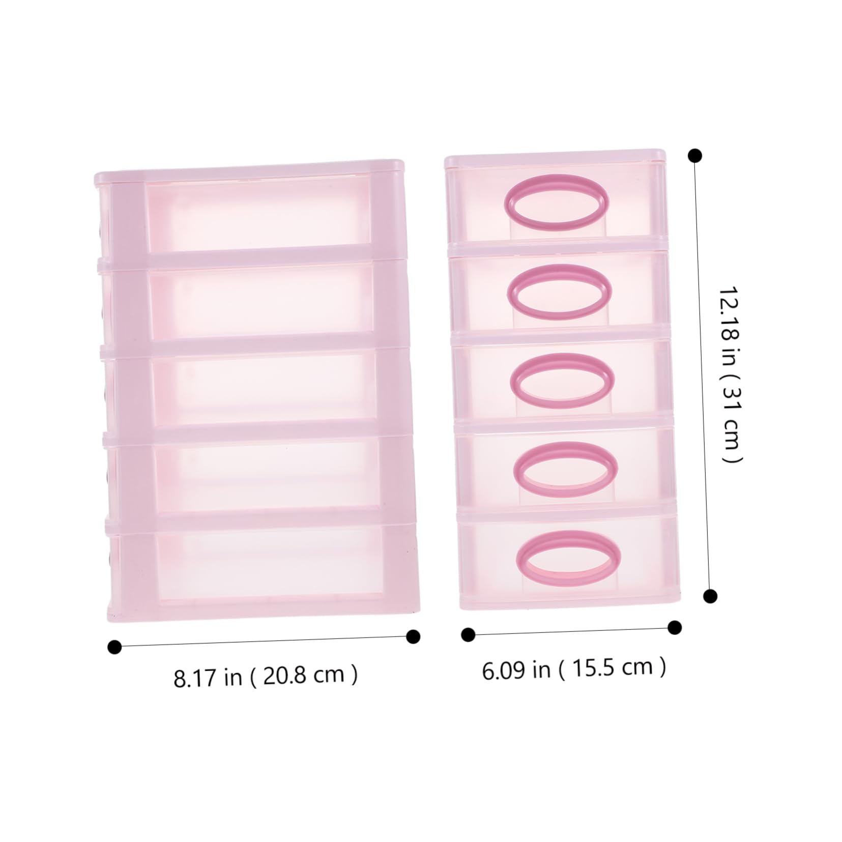 HOMSFOU Organizzatore Per Cassetti Da Scrivania 5 Strati, Mobiletto in Plastica Per Trucco, Contenitore Portadocumenti Resistente in Pp Per Ufficio, Studio, Bagno e Casa