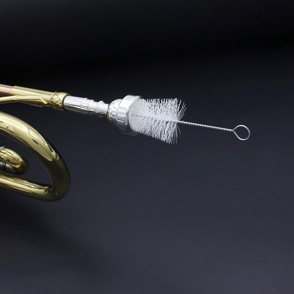 Kit di Pulizia Tromba, Spazzola per la Pulizia per Tromba Accessorio per la Manutenzione di Strumenti Musicali(Pennello Boccaglio, Pennello Valvola, Spazzola Flessibile)