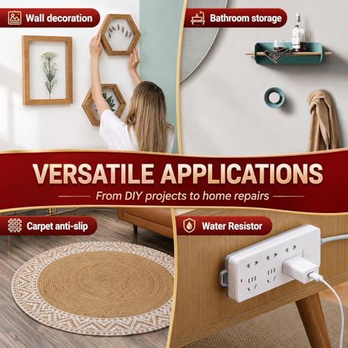 Image of Double Sided Tape Heavy Duty 10FT, Very Sticky Adhesive Mounting Tape, Works Great Indoors and Outside, Walls, Automotive, Home Office Deco