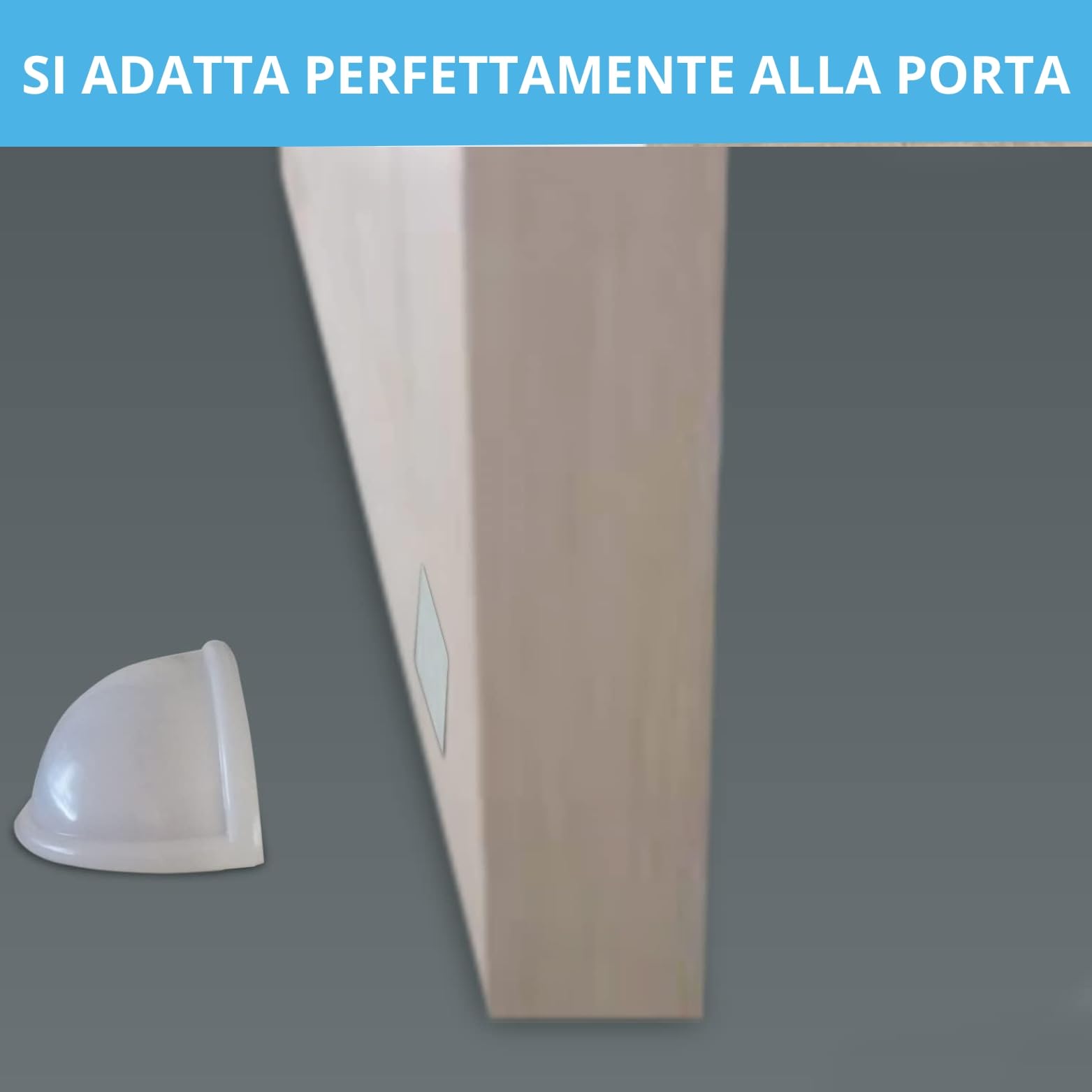Fermaporta magnetico - Fermoporta da pavimento 4 pezzi - Fermaporte da terra adesivi - Blocca porta da pavimento bianco - Paracolpi porta