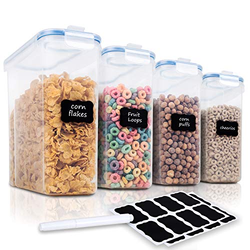 Cereal Container Set - 4 Piece Airtight Large Dry Food Storage Containers(135.2oz), BPA