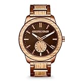 Original Grain Men's Whiskey Espresso 46mm Analog Watch | Barrel Collection, 316L Stainless Steel, Adjustable Watch Band | 5ATM Water-Resistant & Scratch-Resistant | Fashion Wrist Watch for Men