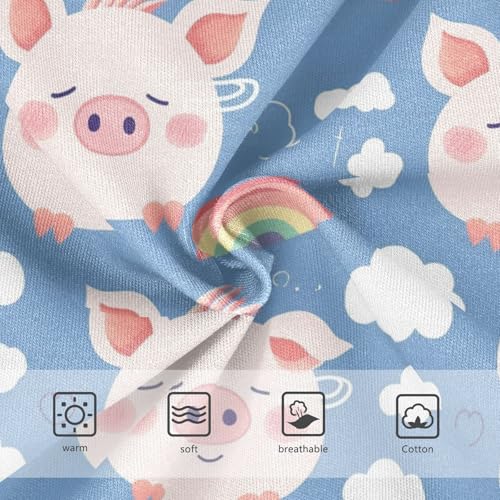 Wusikd Pig Face Girls' Underwear Cotton Rainbow Clouds Girls Briefs Soft Toddler Underwear 2T3