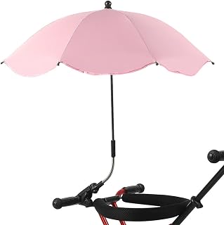 Sombrilla Carrito Bebe, Parasol Carro Bebe, Protección UV 360 Cochecito Sombrilla, Paraguas Para Cochecito Con Abrazadera Ajustable, Clip De Protección UV En El Cochecito De Paraguas