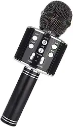 huxspoo Microfone de karaokê Bluetooth sem fio, recarregável para crianças, máquina de karaokê, melhores presentes para crianças e adultos (preto)