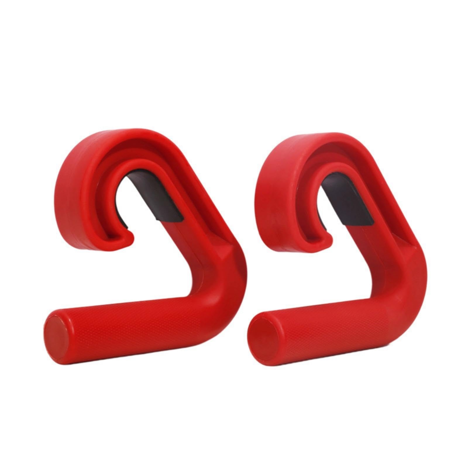 Lifting Grip Handles Non-Slip Fitness Grip Handles Textured Weight Lifting Hook for Bodybuilders, Athletes, Weightlifting, Strength Training 90-Degree Angle Red-image-6