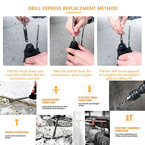 Akku-Bohrhammer, Bohrhammer, 3-in-1-Modus, bürstenloser Schlagbohrschrauber mit Sicherheitskupplung, bürstenloser… – Bild 8