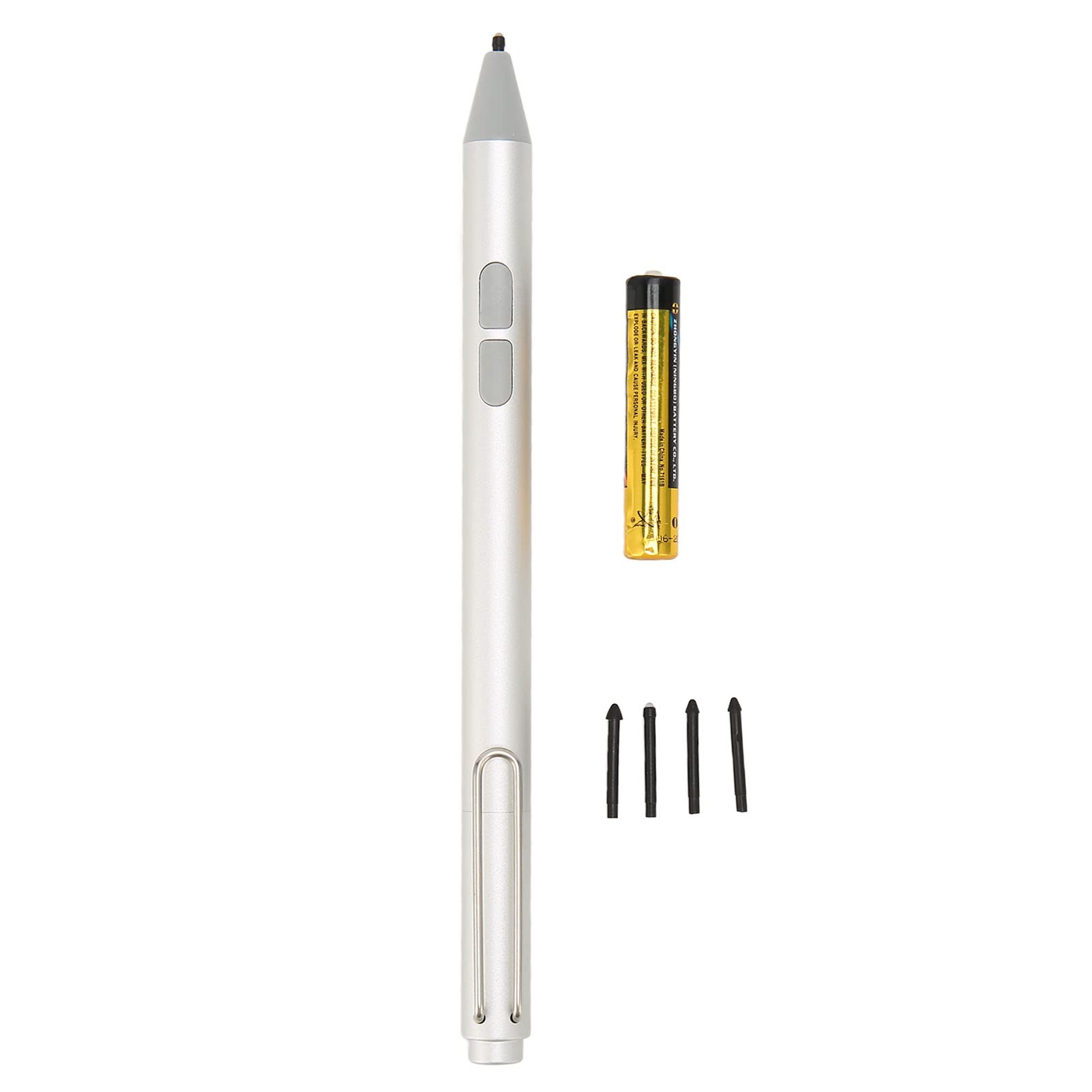 Bewinner Active Stylus per 4096 Penna Stilo con Funzione di Inclinazione Sensibile Alla Pressione, Compatibile con Go/Pro/Book/Laptop/Studio, Stilo per Touchscreen di Precisione 10 con (SILVER)