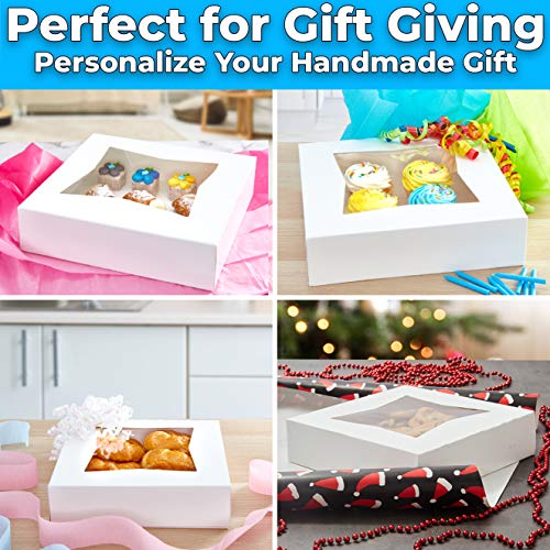 Avant Grub 10 INCH WHITE BAKERY BOX Gourmet 10In White Bakery Boxes 5 Pk. Cute Window Displays For Pies, Cakes, Cupcakes, Pastries. Transport Baked Goods thumb #6