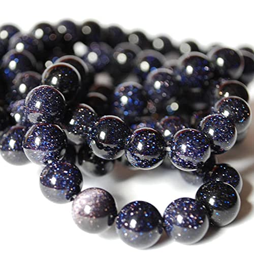 Perles bleu goldstone rondes pour sublimer vos bijoux faits main lors de vos soirées
