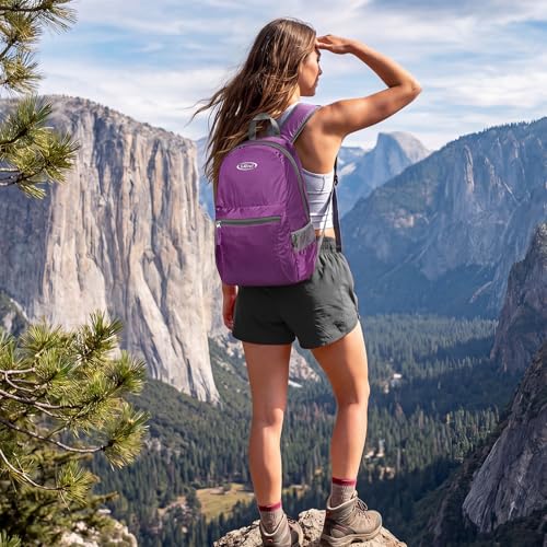Image of G4Free 20L Small Packable Travel Hiking Backpack for Men Women | Lightweight Foldable Waterproof Daypack for Outdoor, Purple