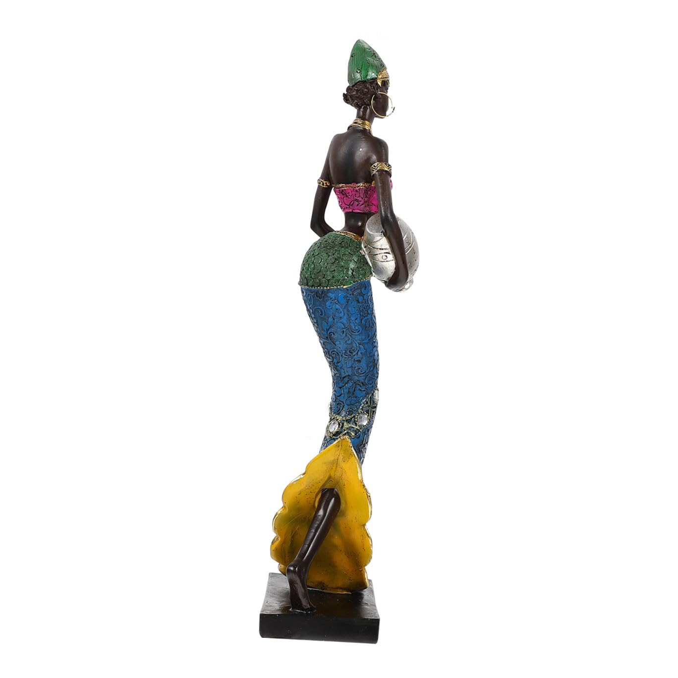 Statue femme africaine en résine et objet déco ethnique salon