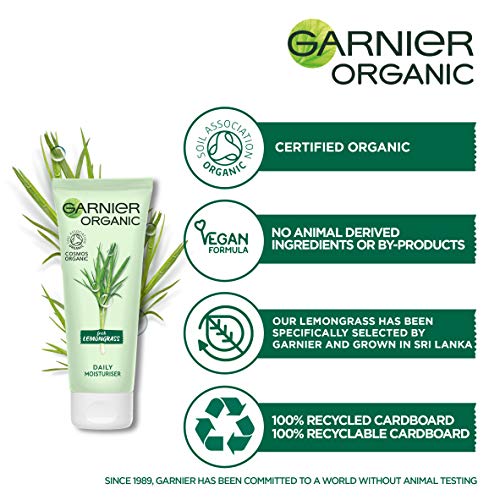 Garnier Organic Lemongrass Daily Face Moisturiser, Refreshing And Hydrating Day Cream Combination And Normal Skin 50 Ml - Image 5