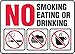 Accuform MSMG537VA Aluminum Safety Sign, Legend"NO Smoking Eating OR Drinking" with Graphics, 7" Length x 10" Width, Red/Black on White